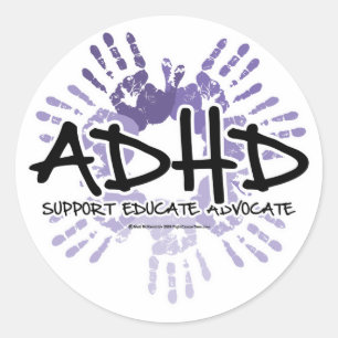 ADHD Handprint Runder Aufkleber