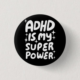 ADHD ist mein Superpower Fun Bubbleletters Black W Button
