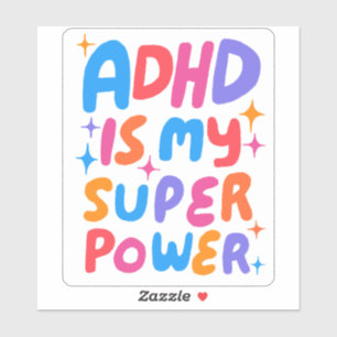 ADHD IST MEIN SUPERPOWER Fun farbenfrohe Blasen Bu Aufkleber