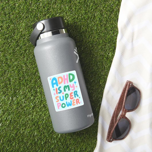 ADHD IST MEIN SUPERPOWER Fun farbenfrohe Blasen Bu Aufkleber (HydroFlask Insitu)