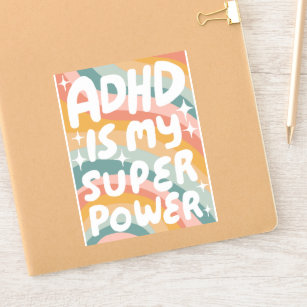 ADHD IST MEIN SUPERPOWER Fun farbenfrohe Blasen Bu Aufkleber