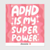 ADHD IST MEIN SUPERPOWER Fun farbenfrohe Blasen Bu Aufkleber (Blatt)