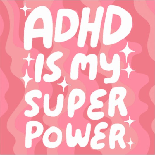 ADHD IST MEIN SUPERPOWER Fun farbenfrohe Blasen Bu Aufkleber (Vorderseite)