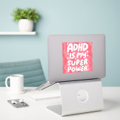ADHD IST MEIN SUPERPOWER Fun farbenfrohe Blasen Bu Aufkleber (Laptop auf Schreibtisch)