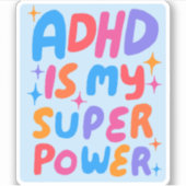 ADHD IST MEIN SUPERPOWER Fun farbenfrohe Blasen Bu Aufkleber (Vorderseite)