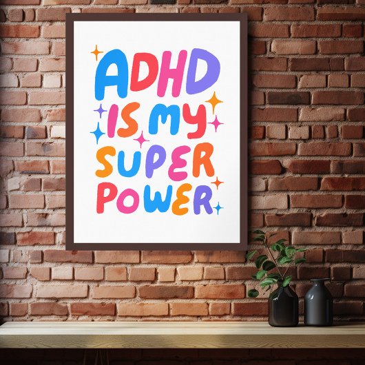 ADHD ist meine farbenfrohe Superpower-Blase-Buchst Poster