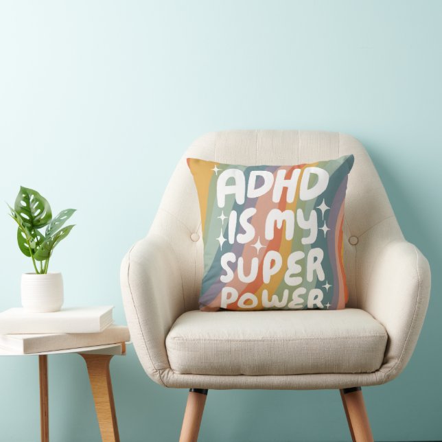 ADHD ist meine Superpower fröhliche Fun Bubble Let Kissen (Stuhl )