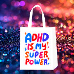 ADHD ist meine Superpower fröhliche Fun Bubble Let Wiederverwendbare Einkaufstasche<br><div class="desc">Handgefertigtes Design für Sie! Passen Sie mit Ihrem eigenen Text an oder ändern Sie die Farben. Karo meinen Shop für viel mehr Farben und Designs oder lass mir wissen,  wenn Sie etwas Sonderanfertigungen wollen!</div>