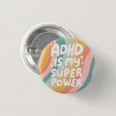 ADHD ist meine Superpower Fun Bubble Letters bunt Button (Vorne & Hinten)