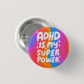 ADHD ist meine Superpower Fun Bubble Letters bunt Button (Vorne & Hinten)