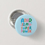 ADHD ist meine Superpower Fun Bubble Letters bunt Button (Vorne & Hinten)