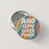 ADHD ist meine Superpower Fun Bubble Letters bunt Button (Vorne & Hinten)