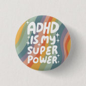 ADHD ist meine Superpower Fun Bubble Letters bunt Button (Vorderseite)