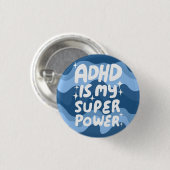 ADHD ist meine Superpower Fun Bubble Letters bunt Button (Vorne & Hinten)