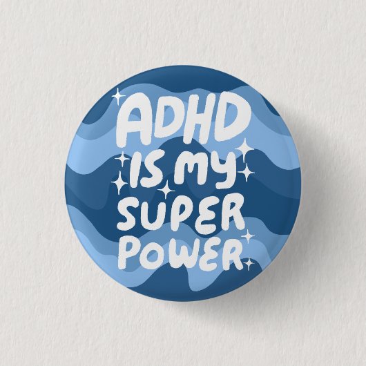 ADHD ist meine Superpower Fun Bubble Letters bunt Button (Vorderseite)