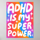 ADHD ist meine Superpower Fun Bubble Letters bunt Poster (Vorne)