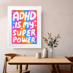 ADHD ist meine Superpower Fun Bubble Letters bunt Poster<br><div class="desc">Ich hoffe, Ihnen gefällt diese lustige Kunst! Fügen Sie Ihren eigenen Text hinzu, ändern Sie auch die Hintergrundfarbe. Wählen Sie die Druckgröße aus dem Dropdown-Menü oben, und klicken Sie auf die Schaltfläche "Design bearbeiten", um das Kunstwerk an jedes Papierformat anzupassen. Kaufen Sie ein einfaches Poster oder eine gerahmte und matte...</div>
