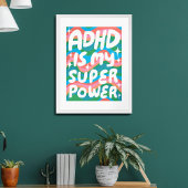 ADHD ist meine Superpower Fun Bubble Letters bunt Poster