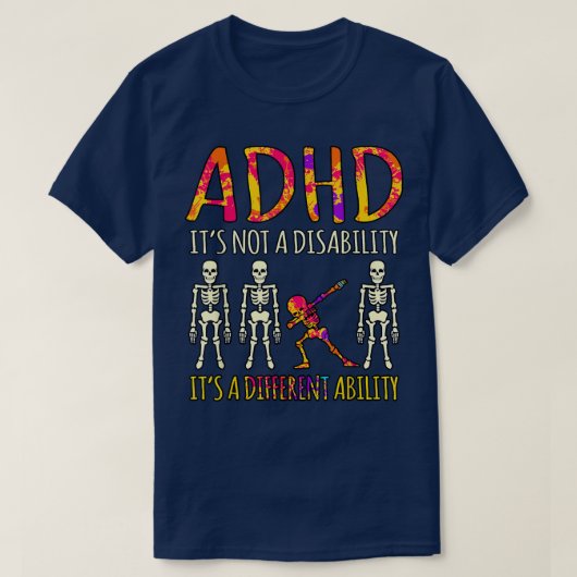 ADHD It's Not A Disability Awareness Orange Ribbon T-Shirt (Design vorne)