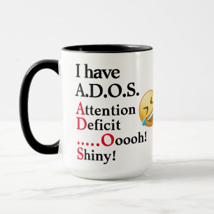 ADHD Joke Funny Office Kaffee, Tee, Kakao Keramik Tasse