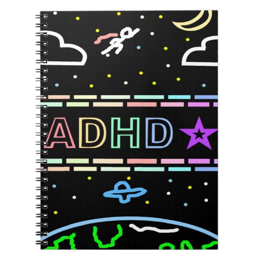 ADHD Journal Kids Space-Themed Notebook Notizblock (Vorderseite)