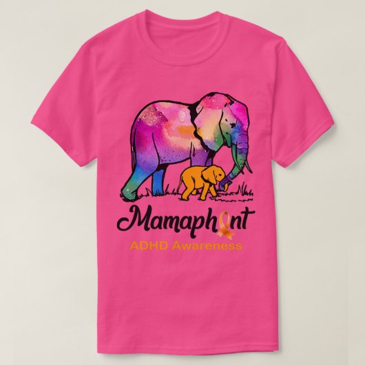 ADHD-Mama Elephant Mamaphant ADHD-Bewusstsein T-Shirt (Design vorne)