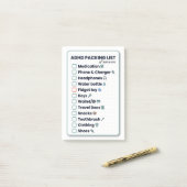 ADHD Packing List Minimalist Travel Checklist Post-it Klebezettel (Auf Schreibtisch)