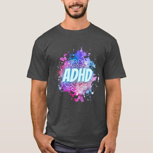ADHD Paint Spritzer Brain Shirt (Vorderseite)
