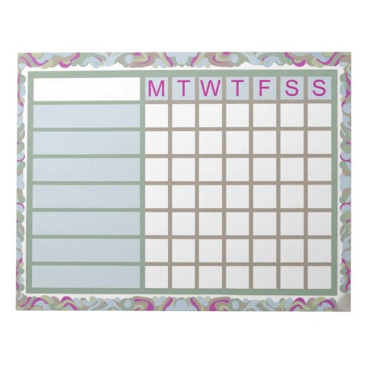 ADHD Productivity Planner Weekly Checklist Notizblock (Vorderseite)