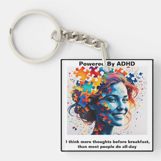 ADHD-Quotes. Schlüsselanhänger (Vorderseite)