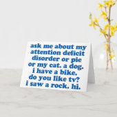 ADHD Spaß-Zitat Karte (Gelbe Blume)