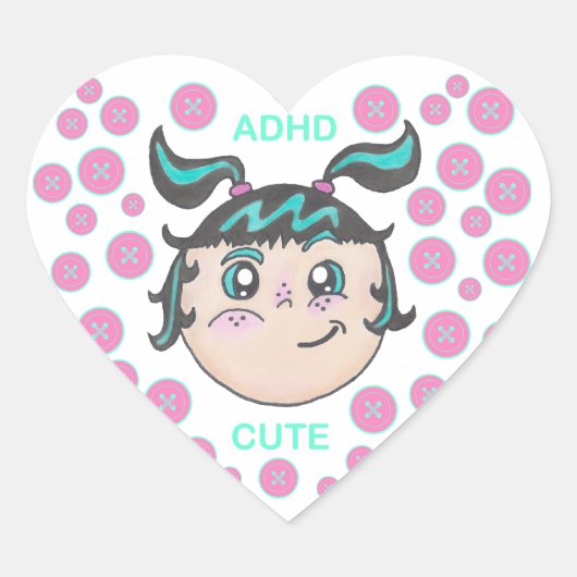 ADHD sticker with "ADHD Cute" illustration (Vorderseite)