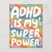 ADHD Super Power Fun Bubble Letters CUSTOM Postkarte (Vorderseite)