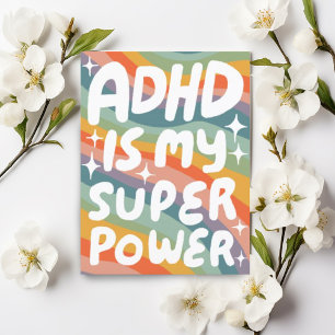 ADHD Super Power Fun Bubble Letters CUSTOM Postkarte