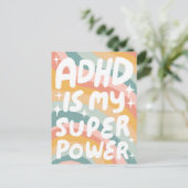 ADHD Super Power Fun Bubble Letters CUSTOM Postkarte (Stehend Vorderseite)