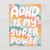 ADHD Super Power Fun Bubble Letters CUSTOM Postkarte (Vorderseite)
