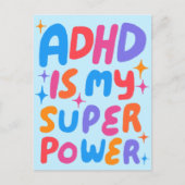ADHD Super Power Fun Bubble Letters CUSTOM Postkarte (Vorderseite)