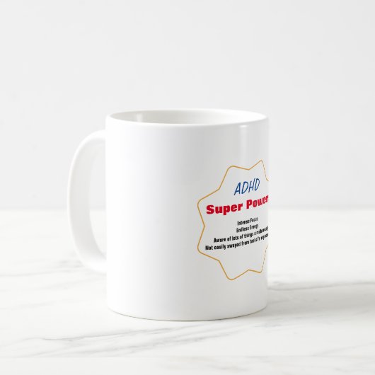 ADHD Super Power Tasse (Vorderseite Links)
