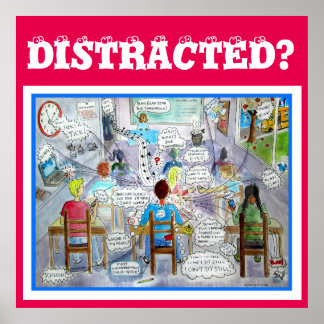 ADHD SYMPTOMEN POSTER "Distracted"