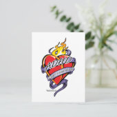 ADHD Tattoo Herz Postkarte (Stehend Vorderseite)