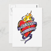 ADHD Tattoo Herz Postkarte (Vorne/Hinten)