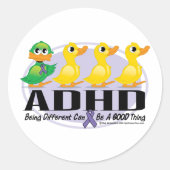 ADHD Ugly Duckling Runder Aufkleber (Vorderseite)