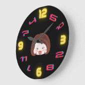 ADHD Wall Clock - Braunes Haar blass Große Wanduhr (Winkel)