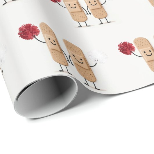 Adhesive Bandage Cheerleaders On White Geschenkpapier (Rolleneckpunkt)