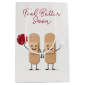 Adhesive Bandage Cheerleaders On White Mittlere Geschenktüte (Vorderseite)