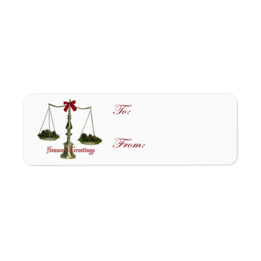 Adhesive Legal Scales Holiday Gift Tags (Vorne)