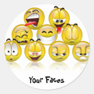 adhesive smiles runder aufkleber