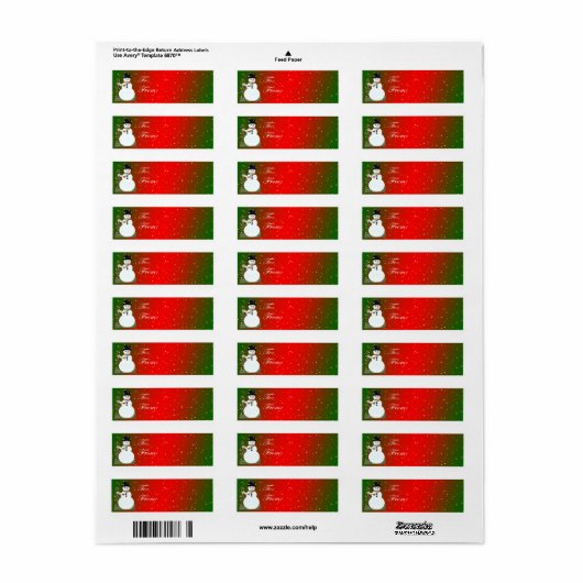Adhesive Snowman Gift Tags (Vorne)