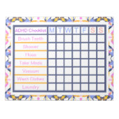 ADHS ADD Girl's Women's Weekly Checklist Erinnerun Notizblock (Vorderseite)