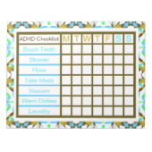 ADHS ADD Girl's Women's Weekly Checklist Erinnerun Notizblock (Vorderseite)